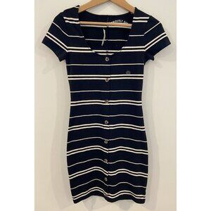 NWT Aeropostale Seriously Soft Dress Stretch Knit Black White Stripe Small New